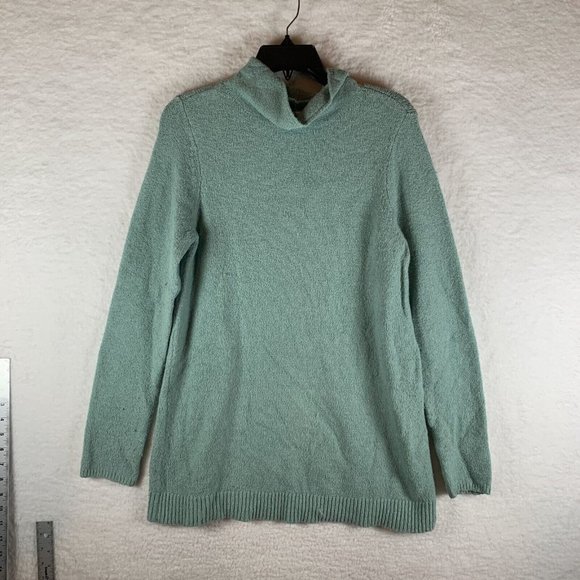 J. Jill Sweater Women's Small Aqua Blue Cotton Wool Long Sleeve Pullover 6569 - Picture 1 of 7